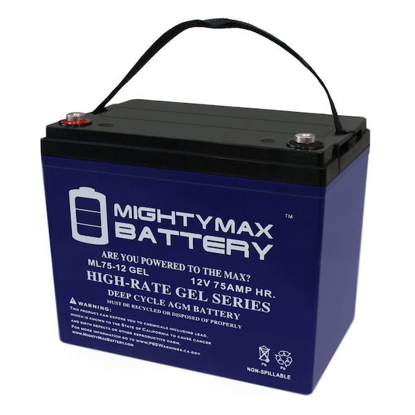 Mighty Max Battery 12V 75AH GEL Battery Replacement for CSB GPL12750, GPL 12750 ML75-12GEL175